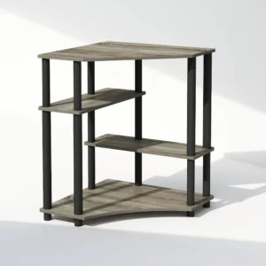 Simply Home Styles Turn-N-Tube Multipurpose Corner Shelf, Display Rack, Bookshelf, French Oak/Black