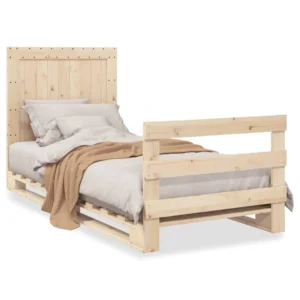Simply Home Styles Bed Frame without Mattress with Headboard 90x200 cm Solid Wood