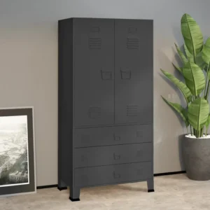 Simply Home Styles Industrial Wardrobe Anthracite 35.4"x19.7"x70.9" Metal