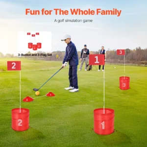 Simply Home Styles Backyard Golf Game 3 Hole Portable Outdoor Bucket Golf Game for Kids and Adults